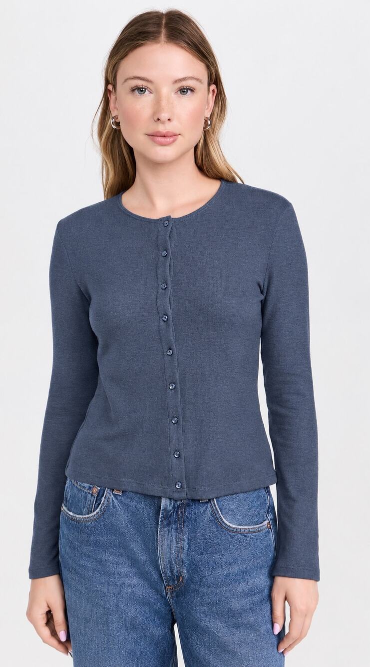 LESET Lauren Classic Cardigan Women’s Slate Blue XL